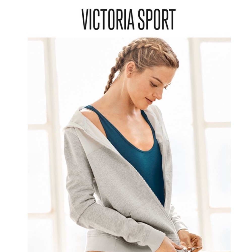 Victoria Sport light gray full zip hoodie medium